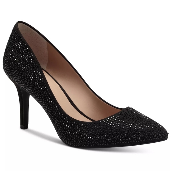 INC International Concepts Shoes - INC International Concepts Zitah Embellished Pumps Black -7.5